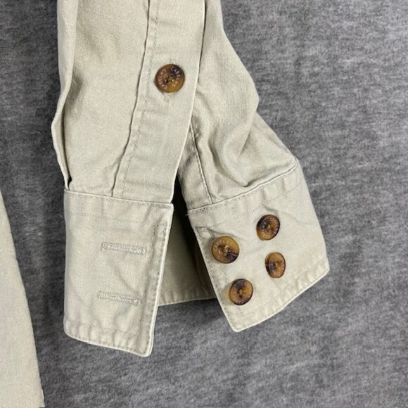 Cabela's Men's XL Safari Button Up Zip Pockets Utility Shirt Hunting Tan Roll up - Picture 4 of 10